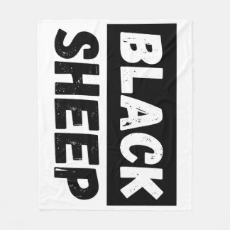 Black Sheep Bold Distressed Rebel Streetwear Art Fleecedecke
