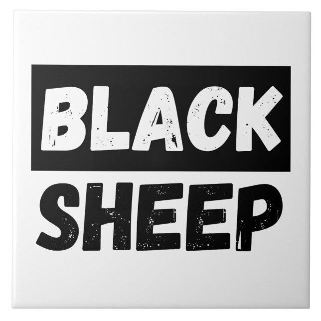 Black Sheep Bold Distressed Rebel Streetwear Art Fliese (Vorderseite)