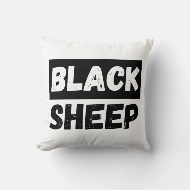 Black Sheep Bold Distressed Rebel Streetwear Art Kissen (Vorderseite)