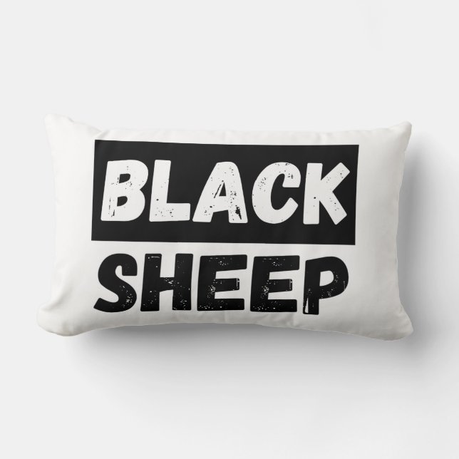 Black Sheep Bold Distressed Rebel Streetwear Art Lendenkissen (Vorderseite)