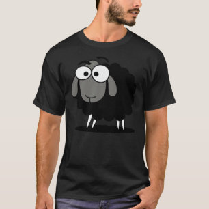 Black Sheep Cartoon Funny T - Shirt Sticker Duvet 