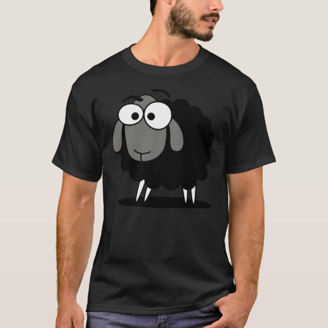 Black Sheep Cartoon Funny T - Shirt Sticker Duvet  (Vorderseite)