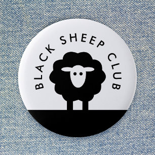 Black Sheep Club   Modernes Niedlich Button