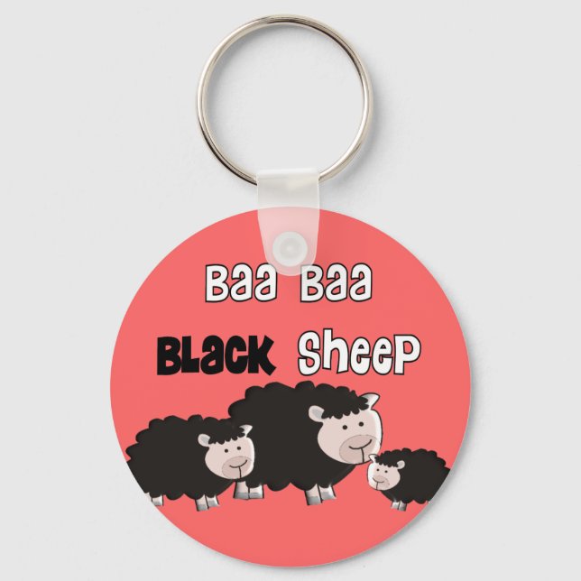 Black Sheep Designs "Baa Baa Black Sheep" Schlüsselanhänger (Vorderseite)