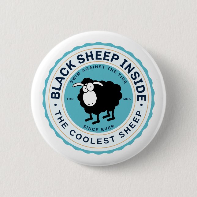 Black Sheep Inside - Schwimm gegen den Strom Button (Vorderseite)