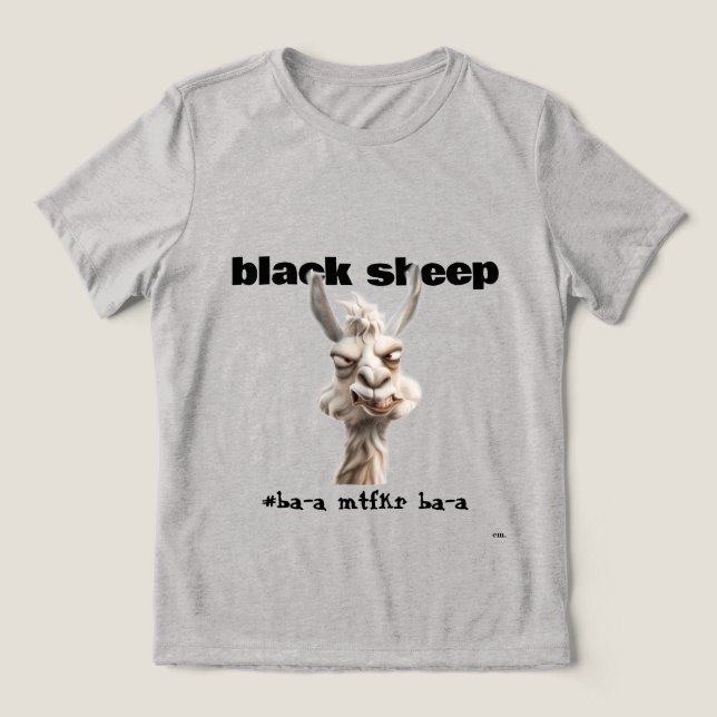Black Sheep Llama  Tri-Blend Shirt (Design Vorderseite)