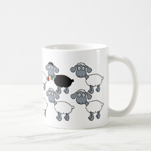Black Sheep White Flock Stehend Out in der Menge! Kaffeetasse