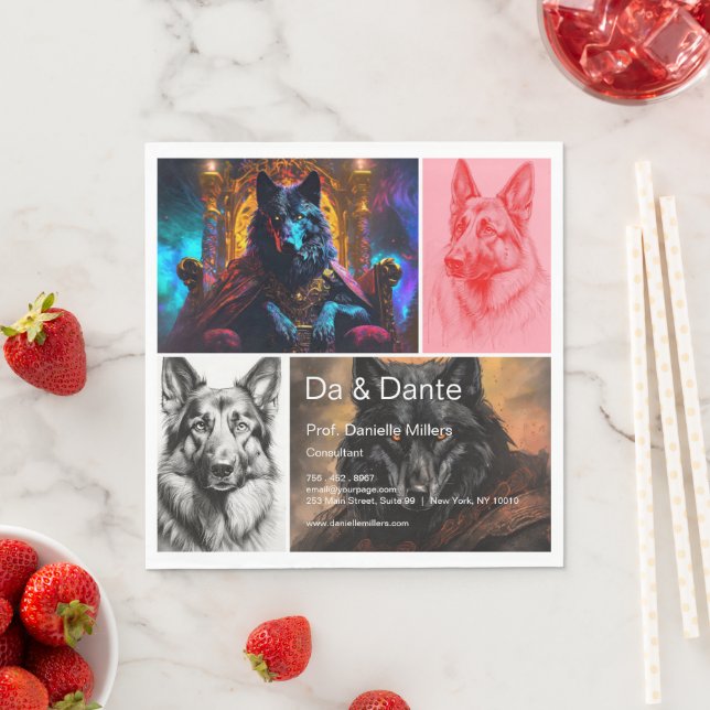 Black Shepherd Dog Paper Napkin Serviette (Beispiel)