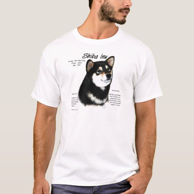 Black Shiba Inu History T-Shirt (Vorderseite)
