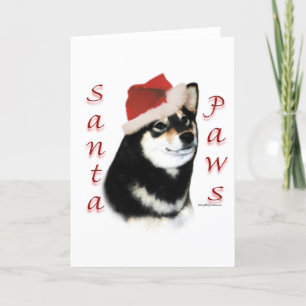 Black Shiba Inu Santa Paws Feiertagskarte
