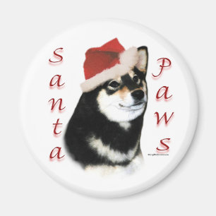Black Shiba Inu Santa Paws - Magnet