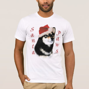 Black Shiba Inu Santa Paws T-Shirt
