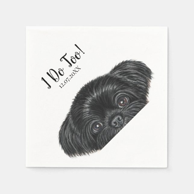 Black Shih Tzu Cocktail Napkins Wedding Serviette (Vorderseite)