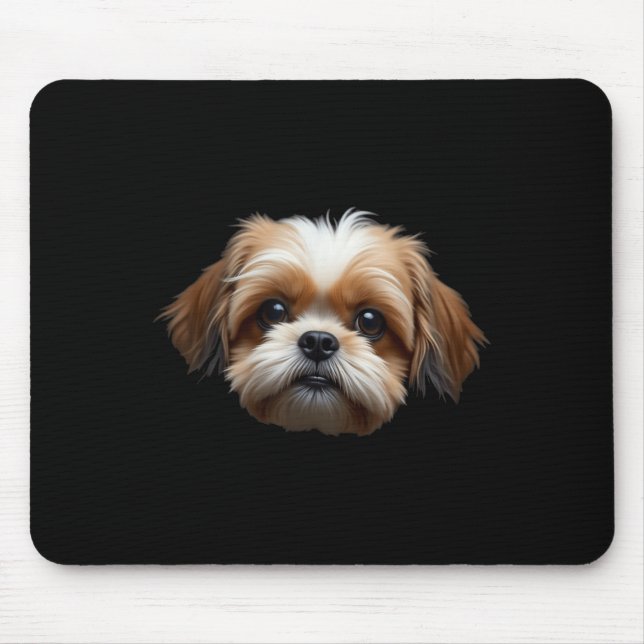 Black Shih Tzu Dog Shih Tzu Face Mousepad (Vorne)