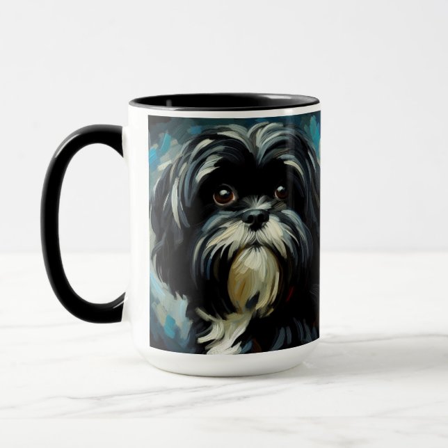 Black Shih Tzu Dog Tasse Cup (Links)