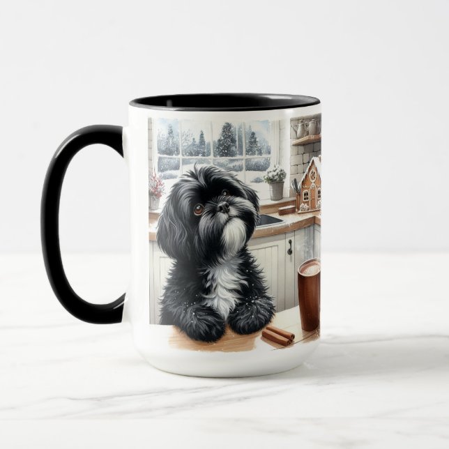 Black Shih Tzu Vielen Dank Weihnachts Coffee Tasse (Links)