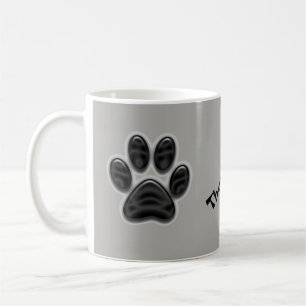 Black Shimmer Paw Print Vielen Dank für Ihre Tierb Kaffeetasse
