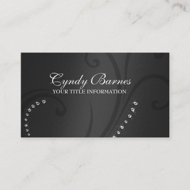 Black Shimmer und Crystal Business Card Visitenkarte (Vorderseite)