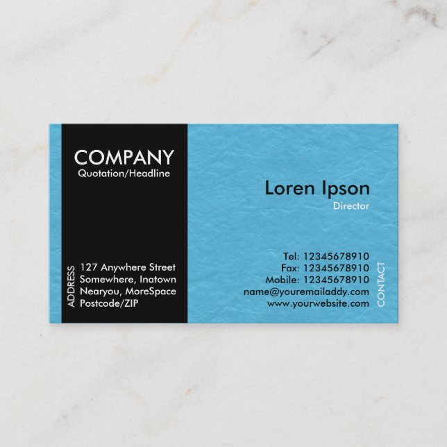Black SideBand - Light Blue Paper Texture Visitenkarte (Vorderseite)