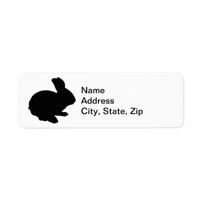 Black Silhouette Oaster Bunny Address Labels (Vorne)