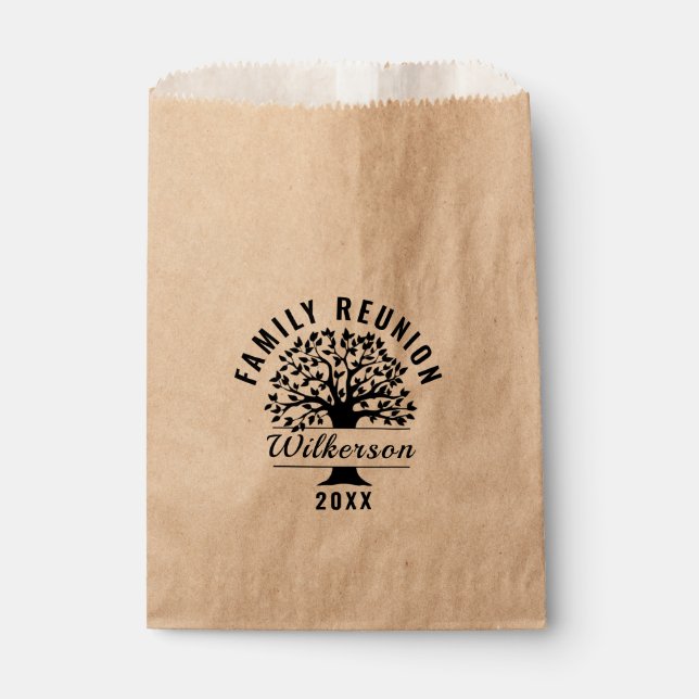 Black Silhouette Tree Family Wiedersehen Souvenir  Geschenktütchen (Vorderseite)