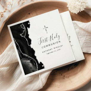 Black Silver Agate First Heilige Kommune Serviette