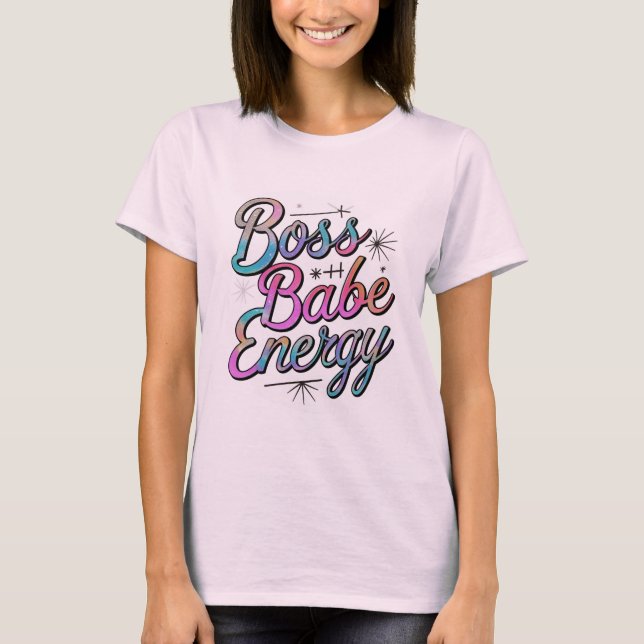 Black & Silver Boss Babe Shirt (Vorderseite)