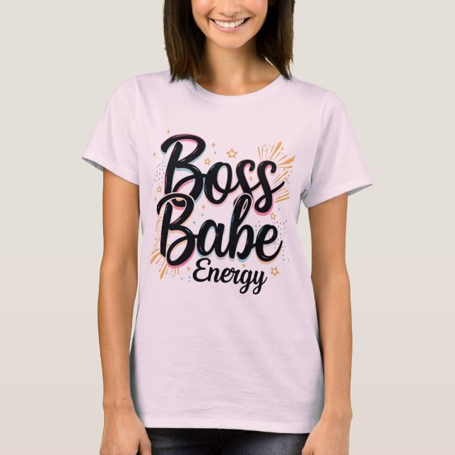Black & Silver Boss Babe Shirt (Vorderseite)