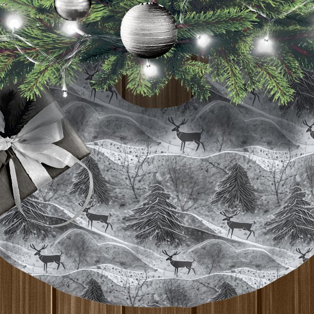 Black Silver Christmas Pattern#13 ID1009 Polyester Weihnachtsbaumdecke (Von Creator hochgeladen)