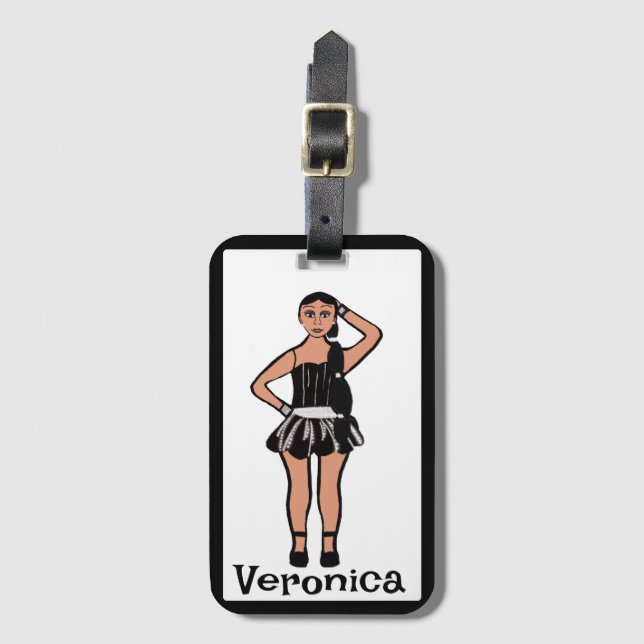 Black Silver Dancer #2 Gepäckmarke Gepäckanhänger (Vorderseite Vertikal)