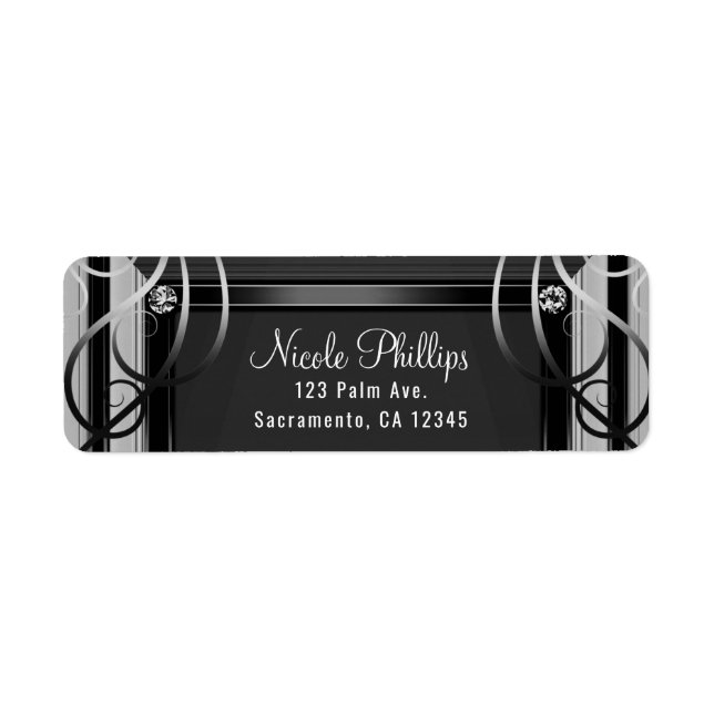 Black & Silver Elegante Corporate Holiday Party (Vorne)