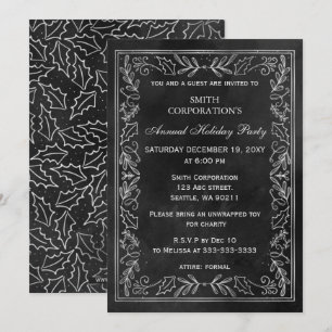 Black Silver Elegante Corporate Holiday Party Einladung