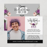 Black Silver Floral Salon Stylist Foto Marketing