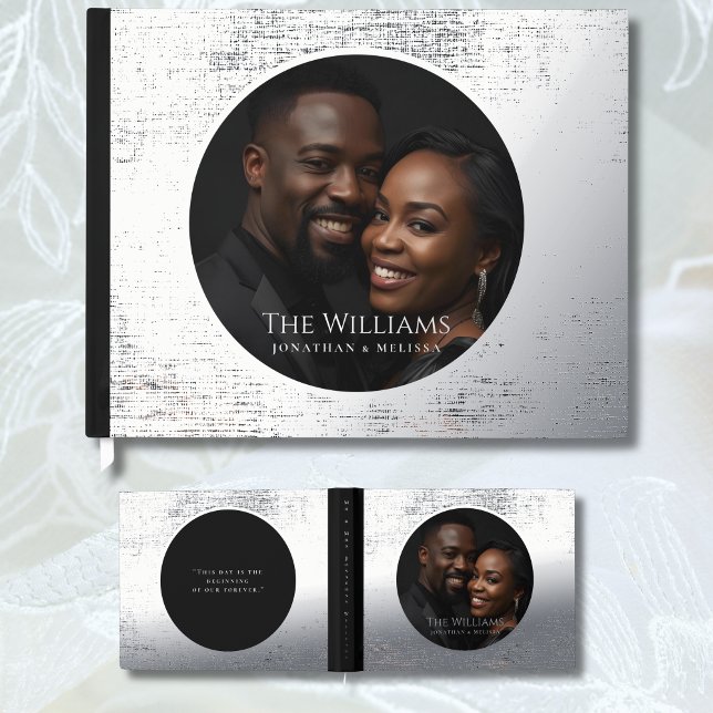 Black Silver Foil Gästebuch Elegante Gästebuch (Von Creator hochgeladen)