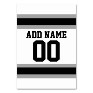 Black Silver Football Jersey Individuelle Name Num Tischnummer