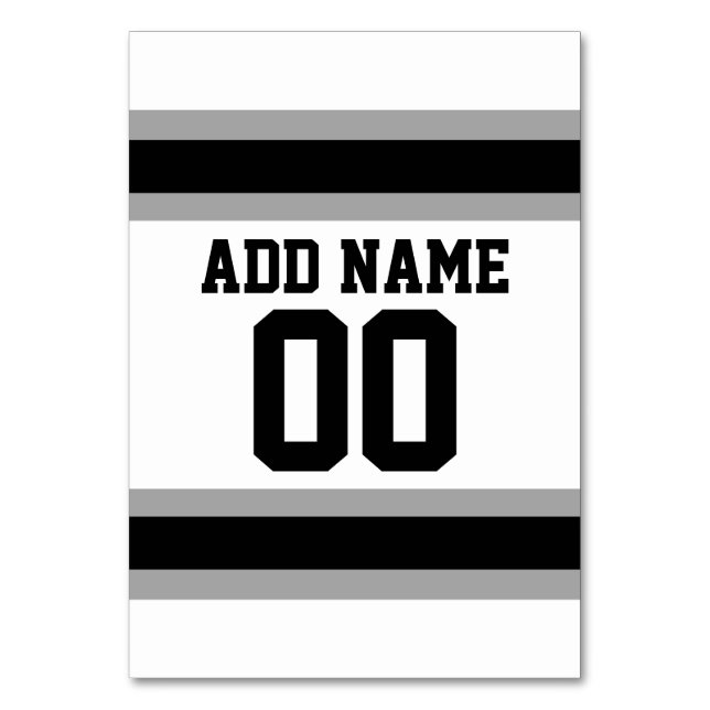 Black Silver Football Jersey Individuelle Name Num Tischnummer (Vorderseite)