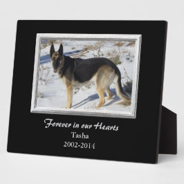 Black Silver Frame PET Memorial Template Fotoplatte