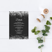 Black Silver Glittering Hochzeitskarte