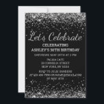 Black Silver Glitzer 30. Geburtstag Feiern Einladung<br><div class="desc">Black Silver Gray Glitzer Invite,  30. Geburtstag Party Einladung Dreißig,  Lasst uns feiern Digital Any Age,  Sofortige Download 456,  Personalisiert 21. 40. 50. 60.,  Elegante Meilenstein Vorlage Sweet 16,  Custom 18. Glam Golden Confetti,  Erwachsene Calligraphie Moderne Design-Drehbuch,  Chic trendy einfach für sie,  Gray 16. Quinceanera 15. Feier</div>