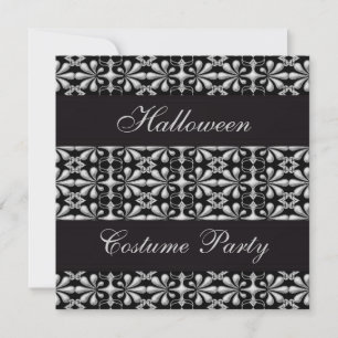 Black & Silver Gothic Halloween-Party Einladung