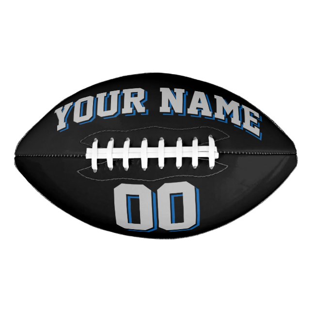 BLACK SILVER GRAU UND BLAUE Custom Football (Vorderseite)