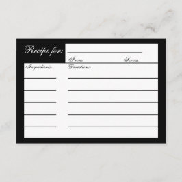 Black Silver Gray Brautparty Rezept Card