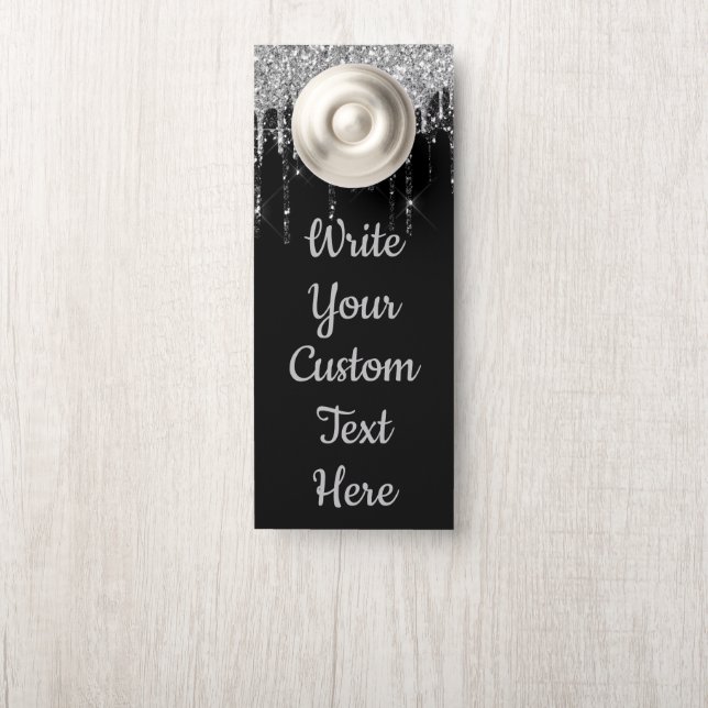 Black Silver Jubiläum Party Geburtstagsfeier Türanhänger (Auf Knauf)