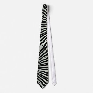Black & silver Lava Zebra pattern Mens Tie Krawatte