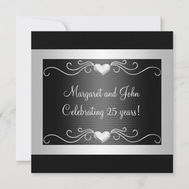 Black Silver Liebe Hört 25-jähriges Jubiläum 2 Einladung (Vorderseite)