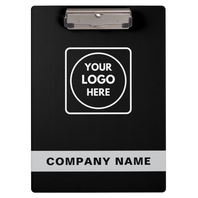 Black Silver Logo Template clipboard Klemmbrett (Vorderseite)