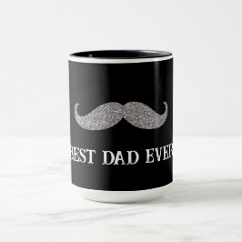 Black Silver Mustache Vatertag Tasse