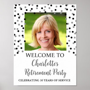 Black Silver Retirement Party 8.5x11 Foto Poster