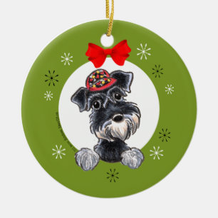 Black Silver Schnauzer Weihnachtsklassiker Keramik Ornament