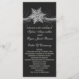 Black Silver Snowflakes Hochzeitsprogramme Länge Programm
